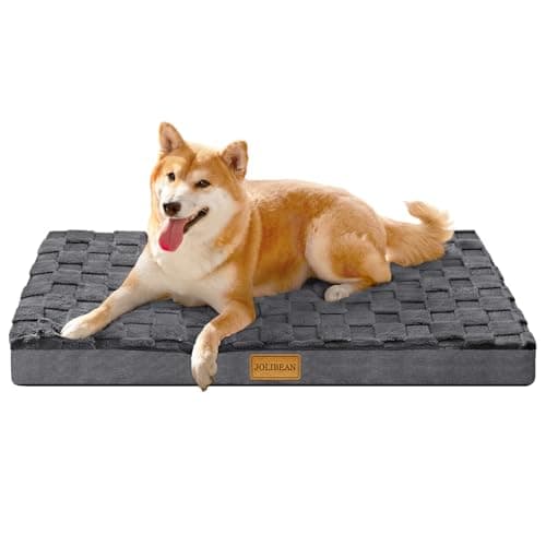 Image of Jolibean Orthopedic Dog Bed Medium Size Dog 76X51cm, Waterproof Soft Warm Comfortable Egg Crate Foam Medium Pet Beds Mat with Removable Washable Cover and Nonskid Bottom, Dark Grey