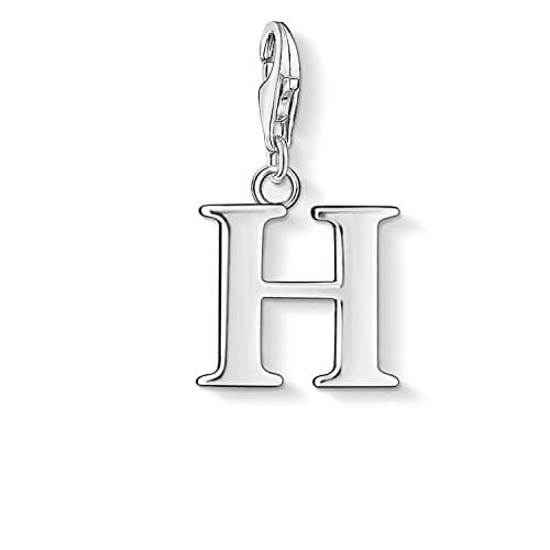 Image of Thomas Sabo Women Charm Pendant Letter H Charm Club 925 Sterling Silver 0182-001-12