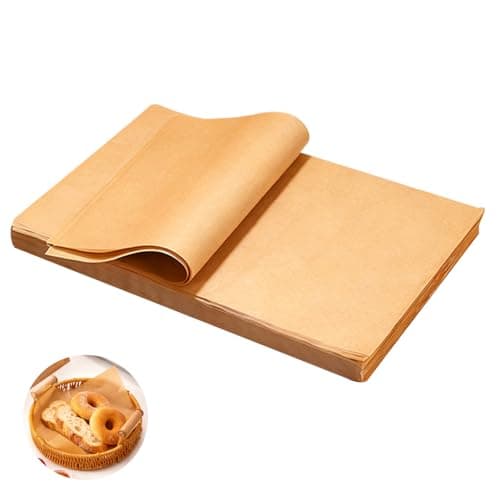 Image of 100 PCS Greaseproof Paper Sheets, Baking Paper, Parchment Paper, Baking Paper Sheets,20x30cm (8x12 inch) Non-Stick Pre-Cut Unbleached Sheets for Oven, Air Fryer, Cooking, Baking Tray Liner