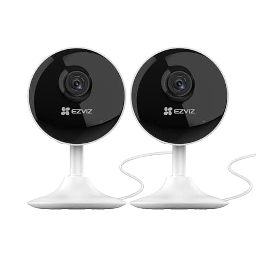 Image of EZVIZ C1C 2 Pack Mini Home Security Camera Indoor, 1080P Wired Wifi Camera, Home Secuirty Camera, 10M Night Vision, Motion Detection, Alarm, Two Way Audio, 2.4GHz Only, Alexa/Google/App Control