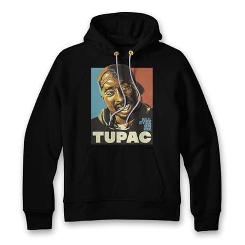Image of wildstallion Timeless Tribute: Classic Tupac Hoodie – Celebrate the Legacy of a Hip-Hop Icon Hoodie for Men and Women Unisex Hoodie (UK, Alpha, M, Regular, Regular, BLACK)