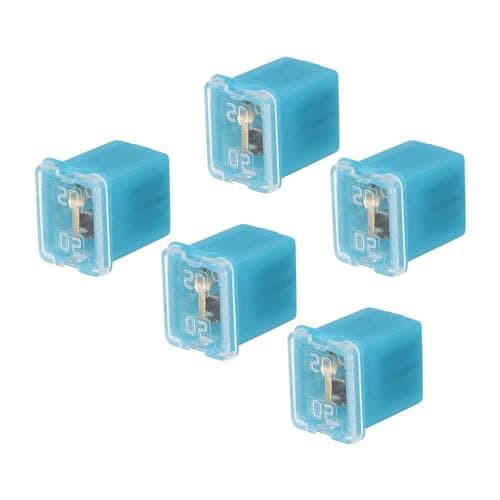 Image of sourcing map Automotive Cartridge Fuse 48V 20A Female Terminal J Case Box Low Profile for Car Truck Blue 5pcs