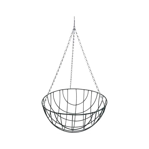 Image of Oakland Gardens Wire Hanging Baskets 12 Inch (30cm) Hanging Planter for Indoor and Outdoor Use|Green Coated Steel Frame with Zinc-Coated Steel Chains|Ideal for Home Decor Garden Decoration|Pack of 1