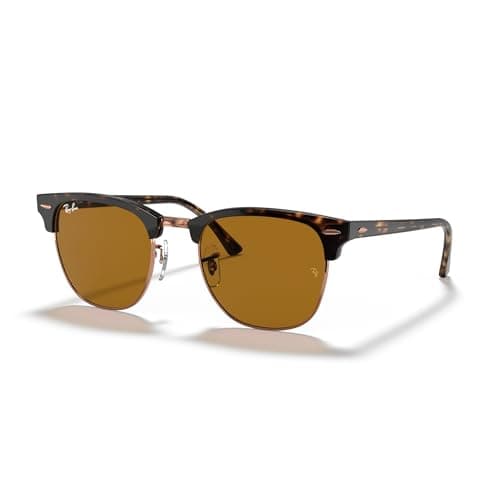 Image of Ray-Ban RB3016 Clubmaster Square Sunglasses, Havana/Rose Gold/B-15 Brown, 51MM