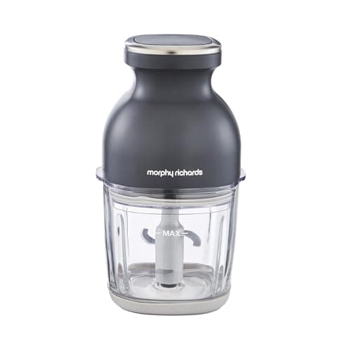 Image of Morphy Richards 3-in-1 Cordless Mini Chopper, USB Charging, Low Noise, 500ml Glass Bowl, Chop, Whisk, Grate/Grind, Overheat/Overcharge Protection, Meats, Vegetables, Eggs, 200w, 404504