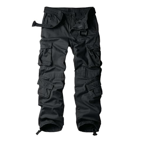 Image of Jessie Kidden Men's Combat Camo Cargo Trousers Camouflage Army Military Tactical Work Pants #7533-Iron Grey-36