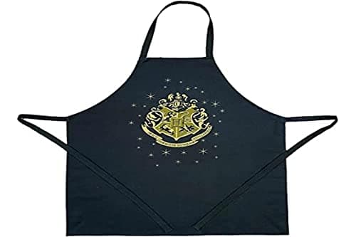 Image of Groovy Uk Harry Potter Hogwarts Crest Apron, Black/Gold