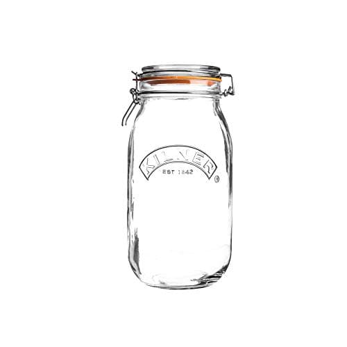 Image of Kilner Clip Top Jar 1.5 Litre (1500ml) Airtight Glass Storage Jar for Preserving Fruits Vegetables Coffee Tea Rice Flour Nuts Pasta