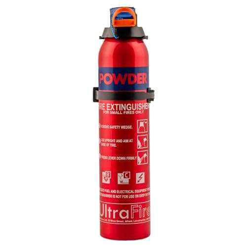 Image of UltraFire UFXALPHA 600g Powder Fire Extinguisher for Cars, Caravans, Boats & Travel | 5 Year Warranty and Fully Kitemarked | Ready to Use Multi-Purpose Dry Powder Aerosol Fire Extinguisher