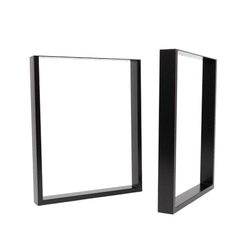 Image of The Hairpin Leg Co. [HLC] 2 x Industrial Square Table Legs - Surface Conditioned Steel, Precision Laser Cut, TIG Welded with Free Screws, Build Guide and Floor Protectors - 71cm [Table, Black]