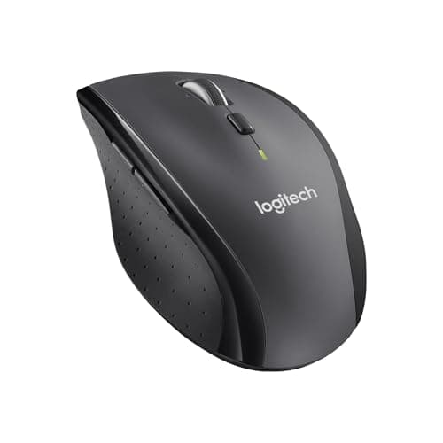 Image of Logitech M705 Marathon Wireless Mouse, 2.4 GHz with USB Unifying Mini-Receiver, 1000 DPI Laser Grade Tracking, 7-Buttons, Extra Thumb Buttons, 3-Year Battery Life, PC / Mac / Laptop - Black