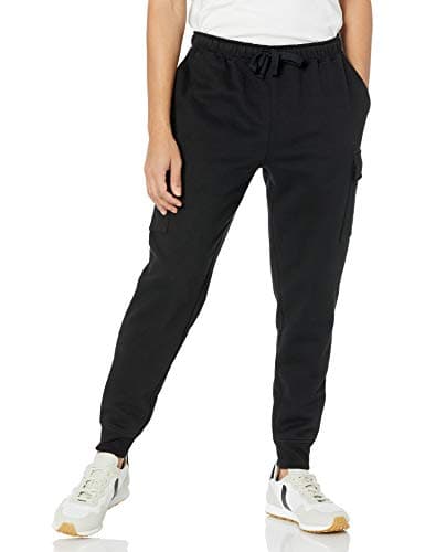Image of Amazon Essentials Men's Relaxed Fit Cargo Fleece Jogger Sweatpant, Black, XS
