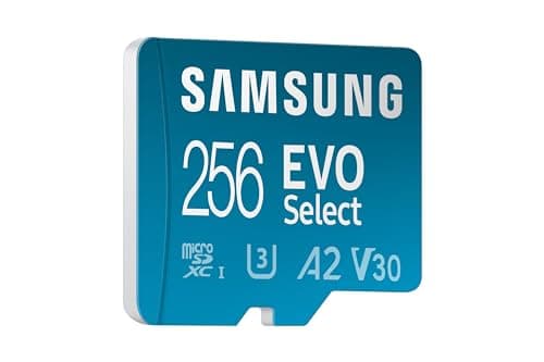 Image of Samsung EVO Select (2024) microSD card + SD adapter, 256GB, Memory card for smartphone and tablet, UHS-I U3, 4K UHD, Full HD, 160 MB/s Read, MB-ME256SA/EU