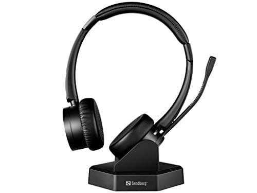 Image of Sandberg Bluetooth Office Headset Pro+ | Bluetooth Headset with Microphone | Dual Connection for Phone and PC | Bluetooth 5.0 | Busy Light Indicator | Padded, Wireless Headset | 30 Meter Range