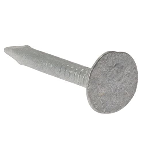 Image of Merriway BH02285 (120 gm) Galvanised Roofing Felt Clout Nails Extra Large Head, 25mm (1 inch) - Pack of 120g, Silver