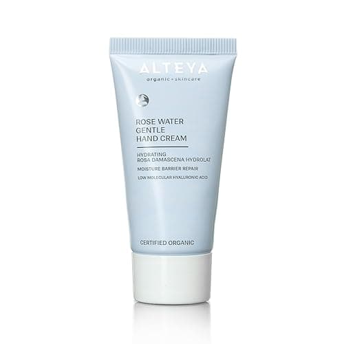 Image of Alteya Organic Rose Water Gentle Hand Cream - 30 ml - Certified Organic - Fast absorbing hand treatment with Rosa Damascena Hydrolat - Hydrating, Moisturizing, Repairing