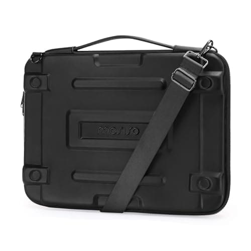 Image of MOSISO Hard Shell Laptop Case Sleeve, 15.6 inch Computer Bag Compatible with MacBook, HP, Dell, Lenovo, Asus, Notebook, 16 inch Abstract Geometric Waterproof Carrying Case Bag with Strap, Black