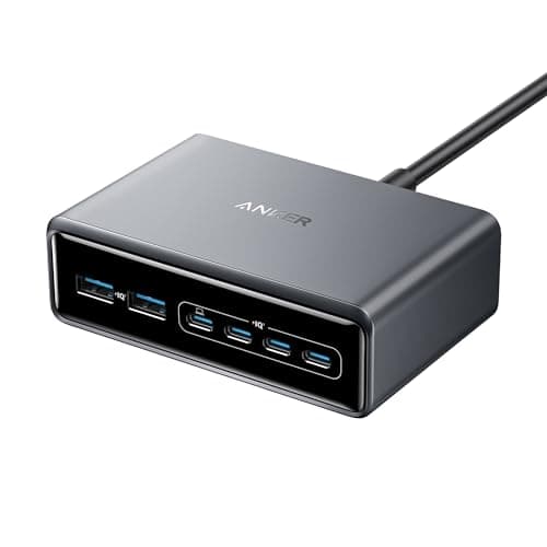 Image of Anker Prime Charger, 200W 6-Port GaN Charging Station, Fast Charging USB C Charger, Compatible with iPhone 17/16/16 Pro/15 Pro, MacBook Pro/Air, iPad Pro, Dell XPS, Galaxy S23/S22, Note20, and More