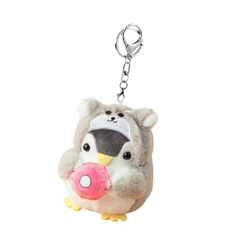 Image of Shurhome Adorable Penguins Keychain for Women Girls Soft Plush Animal Keyring for Bag Decoration and Keys Plush Keyring