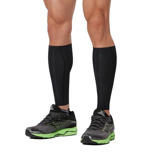 Image of 2XU Unisex MCS Compression Calf Guard UA3064, Black/Gold