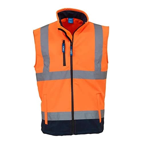 Image of Yoko Hi Vis Softshell Bodywarmer Colour=Hi Vis Orange/Navy Size=L
