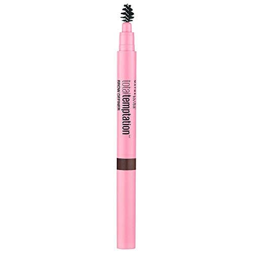 Image of Maybelline Total Temptation Eyebrow Brow Defining Pen, designed for distinctive, softly defined looking brows, fluffy rounded brush to blend in for a natural look and finish, 120 Medium Brown