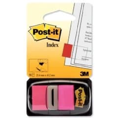 Image of Post-It Index Flags 50 Per Pack 25mm Bright Pink Ref 680-21 [Pack 12]
