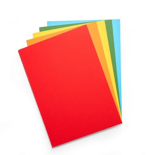 Image of Hawksbill A4 Coloured Card 160GSM Rainbow Craft Card Stock 50 Pack