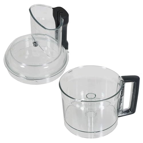Image of SPARES2GO Mixer Bowl + Lid Cover Compatible with Magimix CS5200XL Food Processor (Clear with Black Handle)