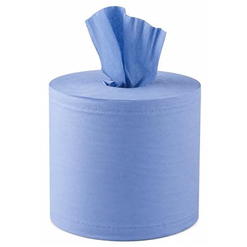 Image of OS Smart Choice Large Blue Roll Centrefeed Paper Towel, 2-Ply Strong & Absorbent, 150m Industrial Cleaning Roll, 100% Recycled, 166mm, Large Single Roll