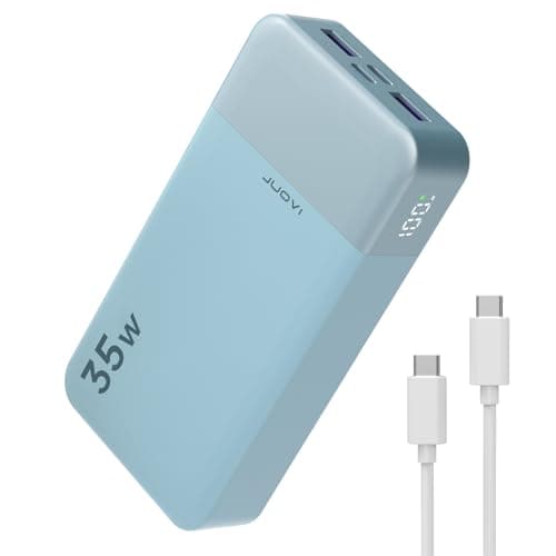 Image of JUOVI 20000mAh Power Bank Portable Charger, 35W PD 3.0 QC 4.0 Fast Charging Phone Charger With LED Display, Travel Battery Pack 2 USB C 2 USB A Ports for iPhone 16/15/14 Series, Galaxy, iPad