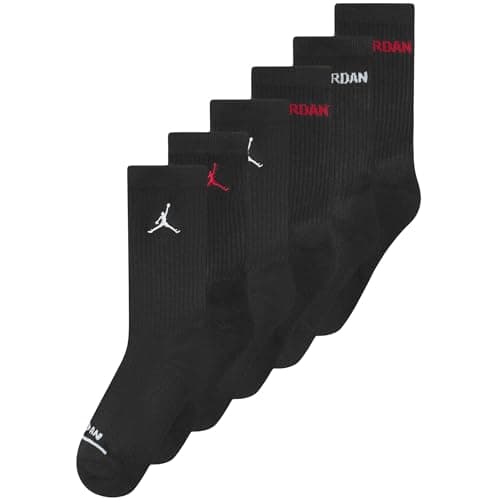 Image of Jordan Boy's Legend Crew 6Pk Socks, Black, 5/7 Years