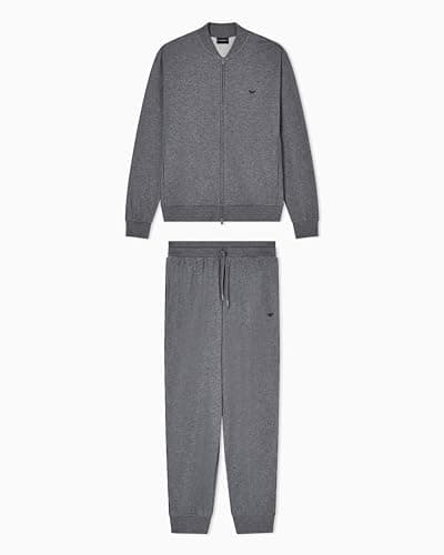 Image of Emporio Armani Men's TERRY FULL ZIP TRACKSUIT SET Grey M