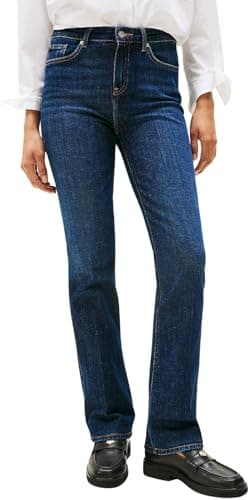 Image of Tommy Hilfiger Women's Bootcut Fit Jeans, Blue (Nos Dark Blue), 28W/30L
