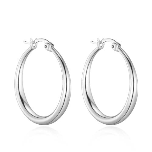 Image of Philip Jones Silver Plated 25mm Hoop Earrings