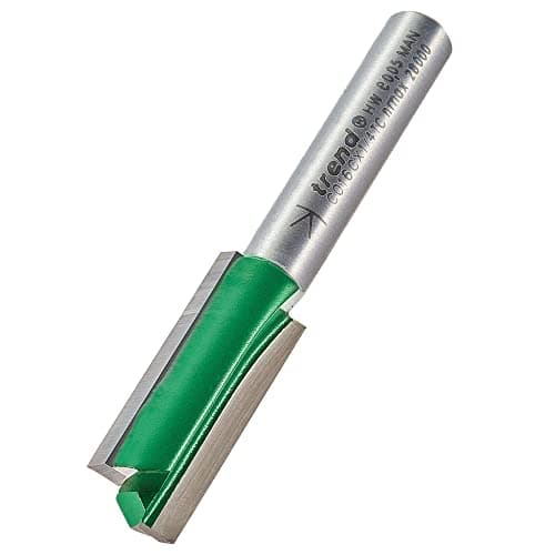 Image of Trend CraftPro Straight Two Flute Router Cutter Bit, 1/4 Inch Shank, 10mm Cut Diameter & 25mm Cut Length, Tungsten Carbide Tipped, C016CX1/4TC