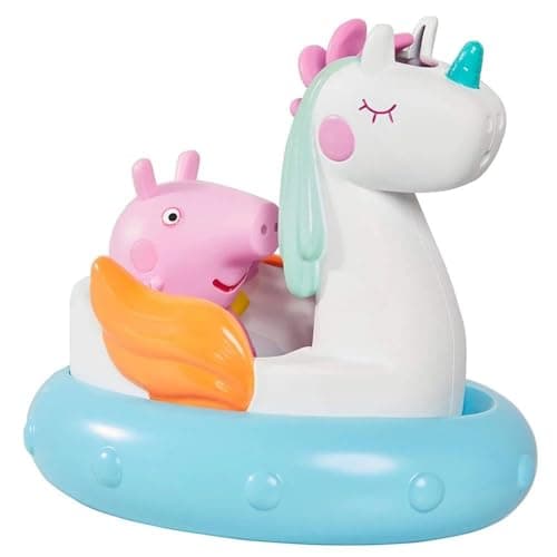 Image of Toomies Peppa Pig Peppa's Unicorn Bath Float, Baby Bath Toys, Kids Bath Toys for Water Play, Fun Bath Accessories for Babies & Toddlers, Suitable for 18 Months, 2, 3 & 4 Year Olds, White
