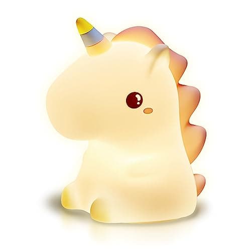 Image of groov e Cuties - Rainbow Unicorn - Colour Changing LED Night Light with 30/60 Minute Timer - 7 Colours - Tap to Use - Rechargeable 12-Hour Battery or USB Powered - for Babies, Toddlers & Children