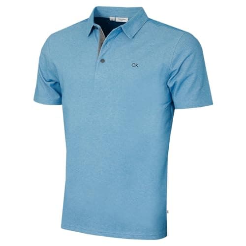 Image of Calvin Klein Mens Prep Campus Oxford Polo Shirt - Blue - L