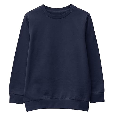 Image of L S U Unisex SweatShirt Boys Girls Fleece Jumper Classic Crew Neck Long Sleeve School Uniform Sweater NVY 15-16 (M) Navy