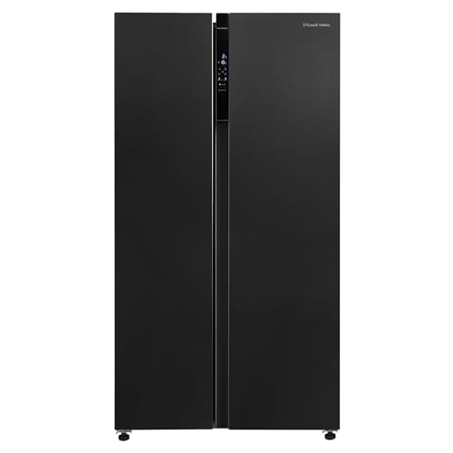 Image of Russell Hobbs Freestanding American Fridge Freezer 442 Litre 70/30 in Black Steel, Super Freeze Function 177cm Tall & 90cm Wide with 5 Glass Shelves and LED Display RH90AFF201DI
