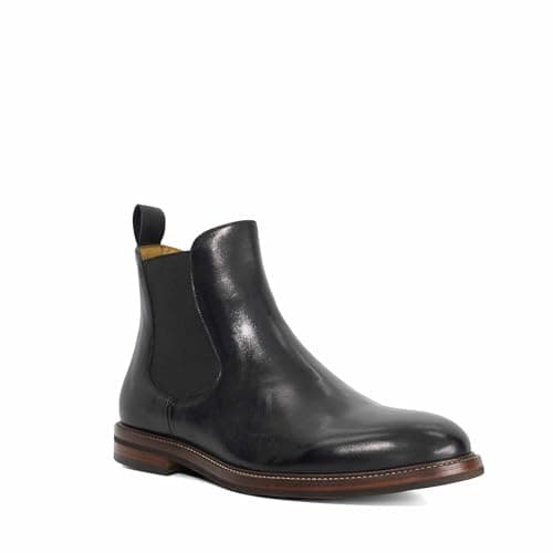 Image of Dune London Mens MAISEN Wide Fit Leather Formal Chelsea Boots Size UK 7 Black