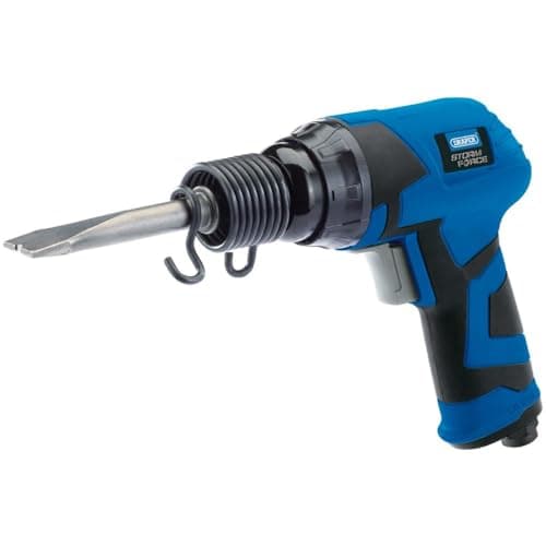 Image of Draper 65142 Storm Force Composite Air Hammer and Chisel Kit, Blue, 6.0 cm*17.4 cm*15.4 cm