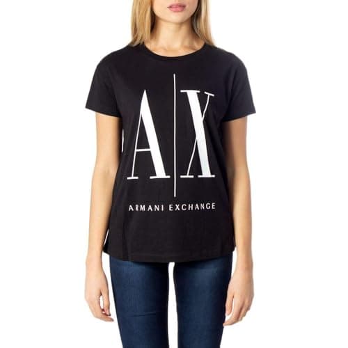 Image of Armani Exchange Women's Icontee Logo T-Shirt, Black (Black 1200), Small