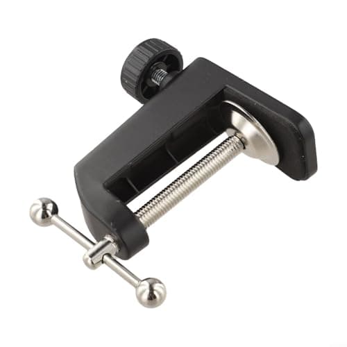 Image of Heavy Duty C-Shape Desk Clamp, Aluminium Alloy Table Mount Bracket with Sponge Padded Grip, 360 Rotating Equipment Holder for Microphone Stand, Bedside Lamp Fixing Clip,(black)