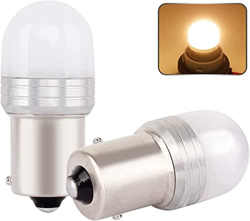 Image of Bsxywa 1156 LED Bulbs Ba15s P21W LED Lights, 12V 24V 3000K Warm White, Used For RV Interior, Backup Reverse Lights Tail Lights. 2Pcs