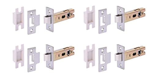 Image of HANDLEZONE® 4 Pack 76mm / 3 inch Satin Stainless Steel Premium Tubular Mortice Latch, Catch for Internal Timber Doors - 57mm Backset