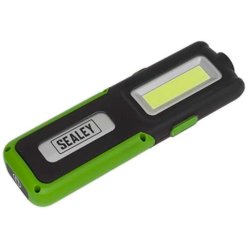 Image of Sealey LED318G 5W COB + 3W LED Rechargeable Inspection Lamp Green + Power Bank