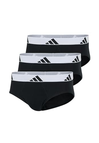 Image of adidas Men's Briefs Pack of 3 Briefs (3PK) Active Flex Cotton Underwear, Black_4AM001, M, Black_4am001, M