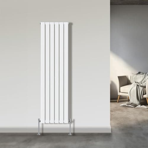 Image of NRG 1800x408mm Single Flat Panel Designer Tall Vertical Radiator Central Heating White